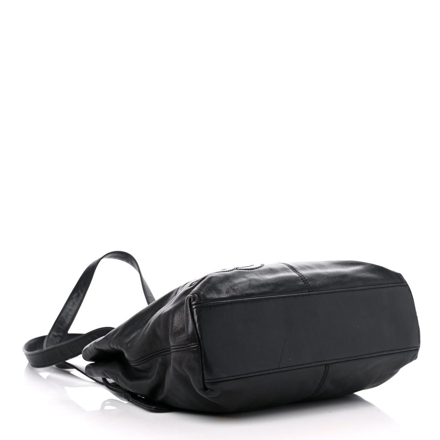 Calfskin CC Shoulder Bag Black