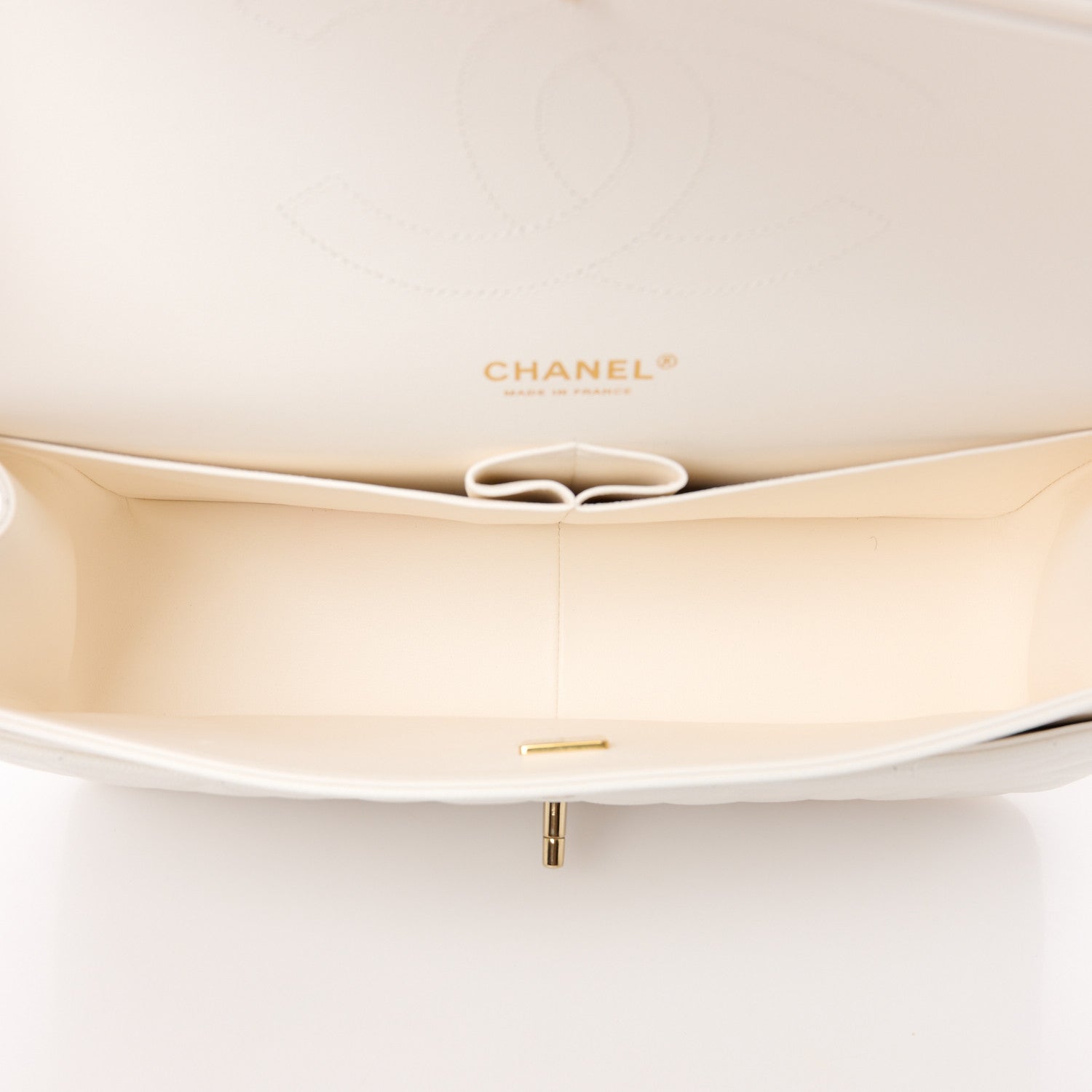 Chanel Caviar Quilted Jumbo Double Flap White 5 of 12