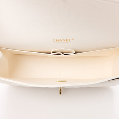 Chanel Caviar Quilted Jumbo Double Flap White 5 of 12