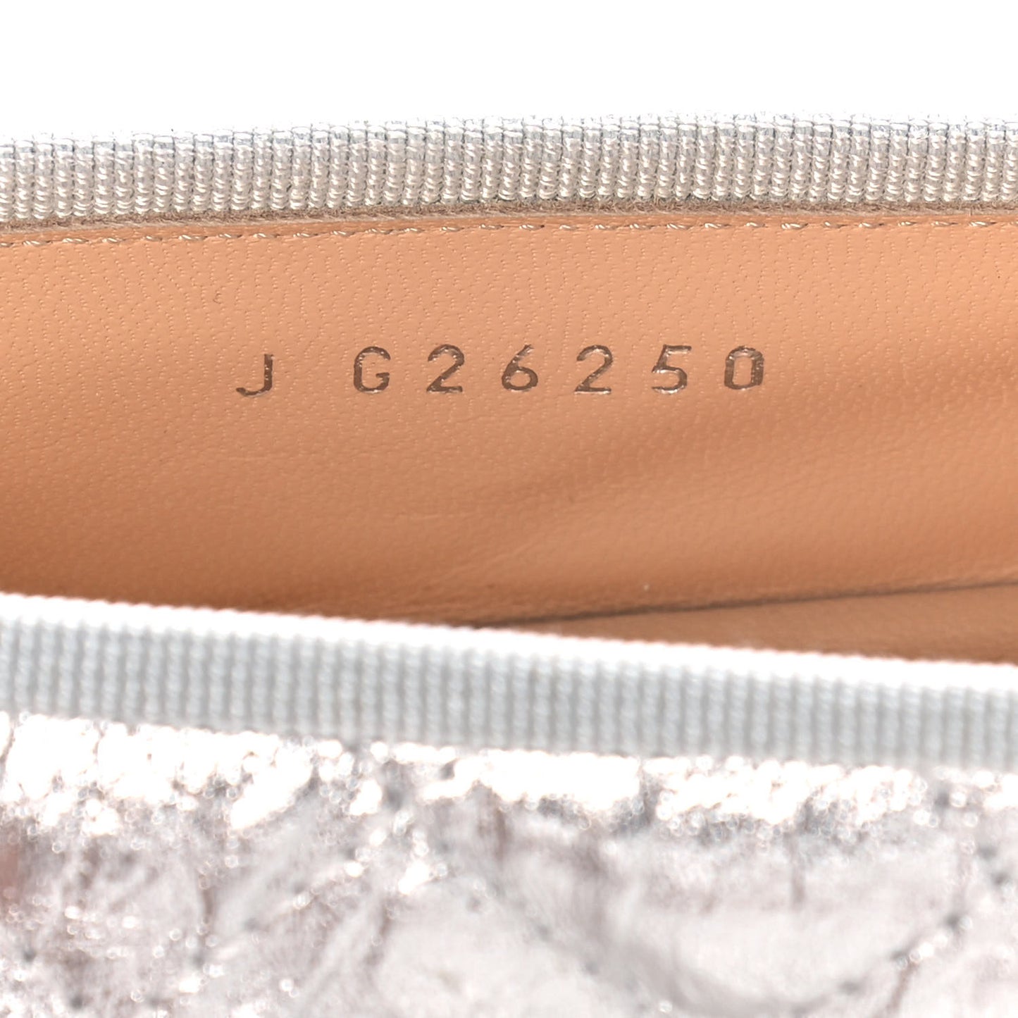 Metallic Aged Calfskin Quilted Cap Toe Ballerina Flats 36.5 Silver