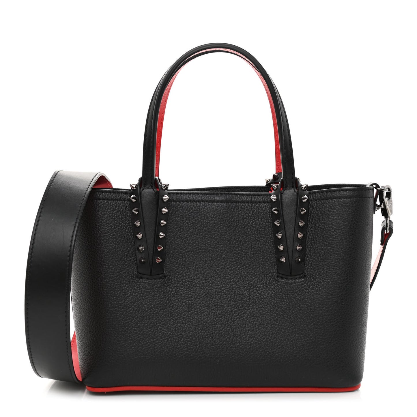 Calfskin Spikes Mini East West Cabata Tote Black
