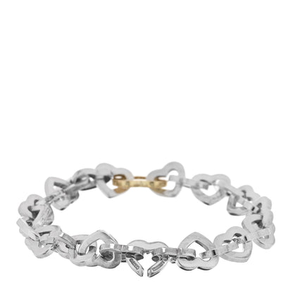 Tiffany Sterling Silver 18K Yellow Gold Heart Links Bracelet 2 of 3