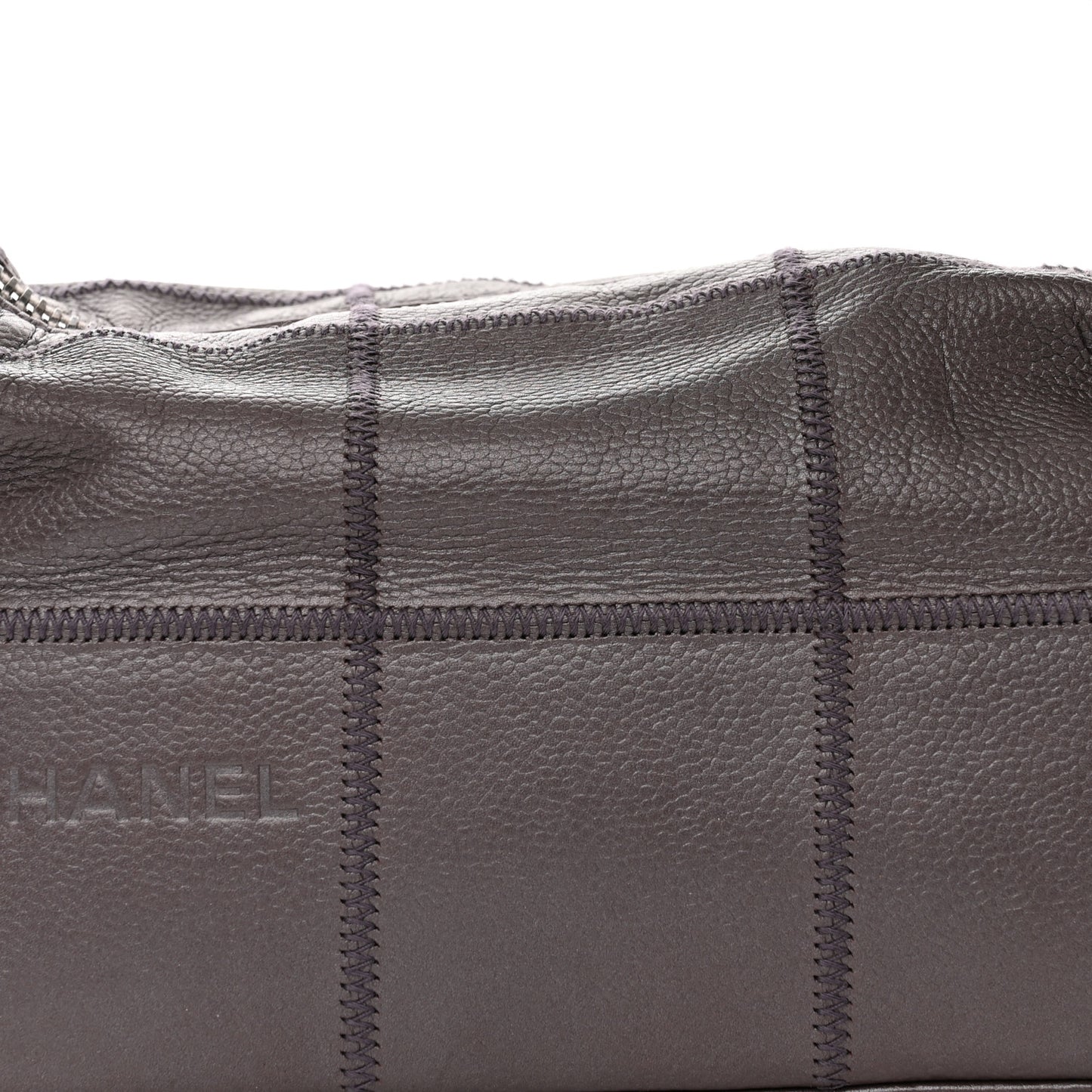 Metallic Caviar Square Stitched Bag Purple
