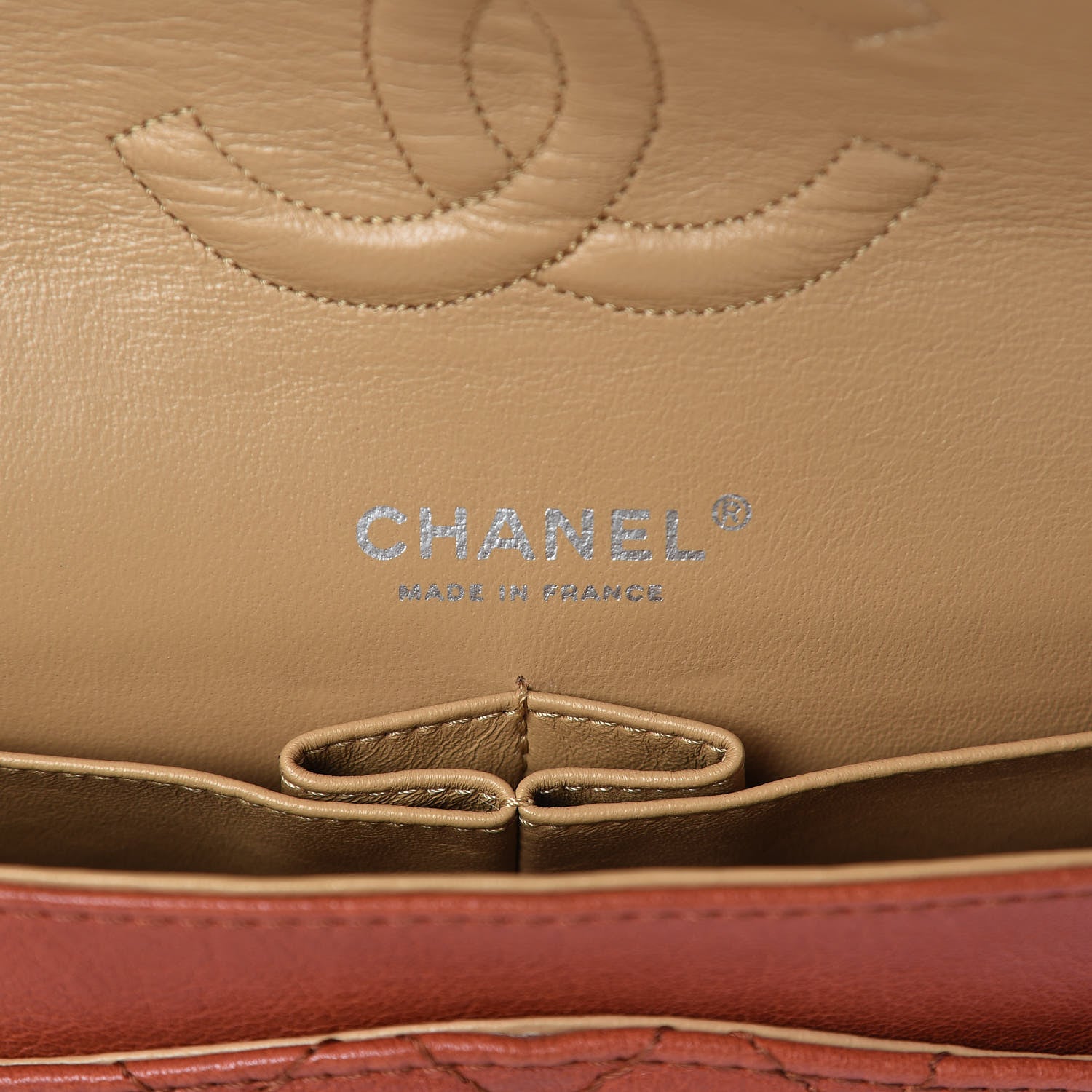 Chanel Glazed Lambskin Quilted Medium Double Flap Bijoux Chain Dark Orange 6 of 17