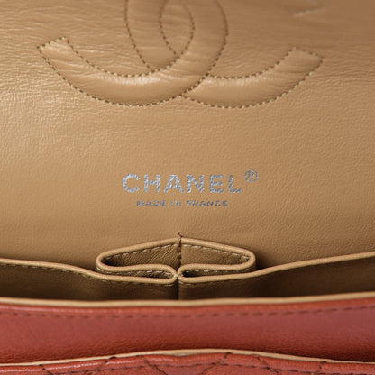 Chanel Glazed Lambskin Quilted Medium Double Flap Bijoux Chain Dark Orange 6 of 17