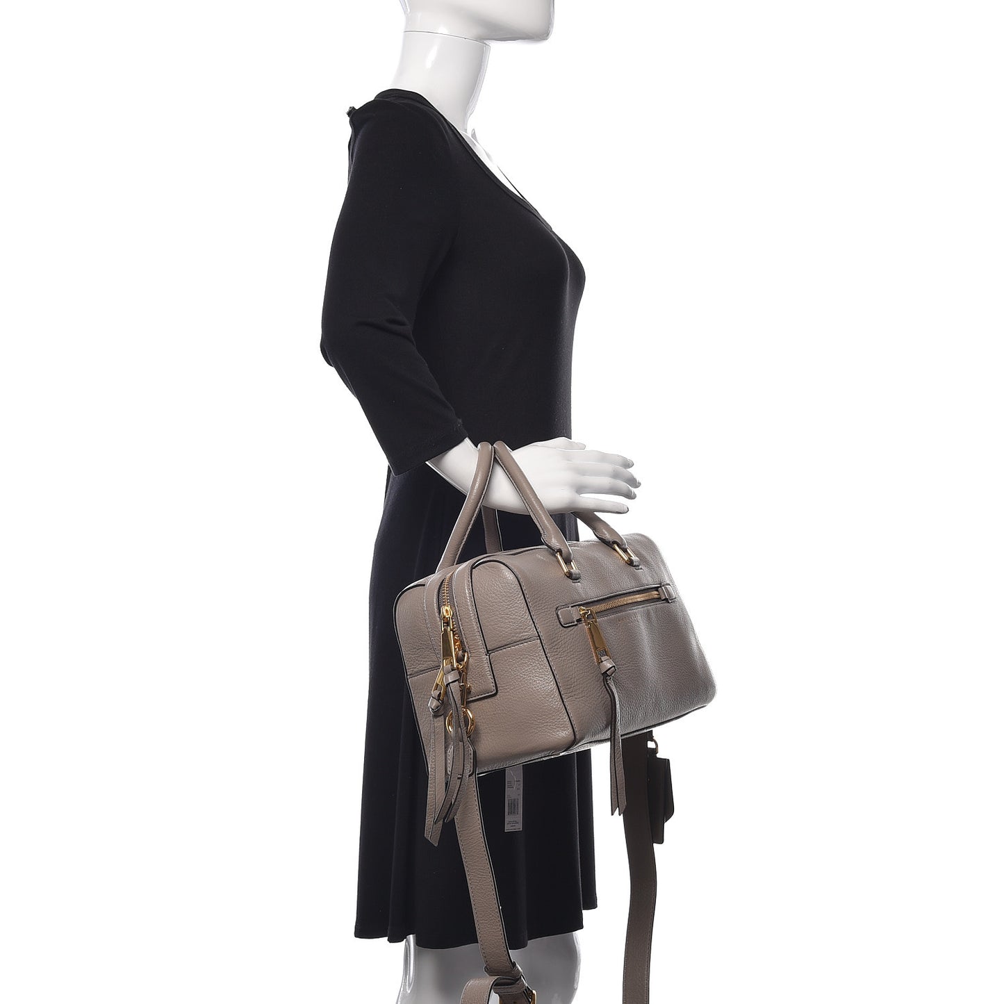 Calfskin Recruit Bauletto Satchel Tote Bag Mink