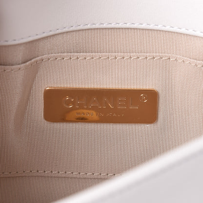 Chanel Lambskin Calfskin Quilted Shoulder Flap Bag Beige White 6 of 13