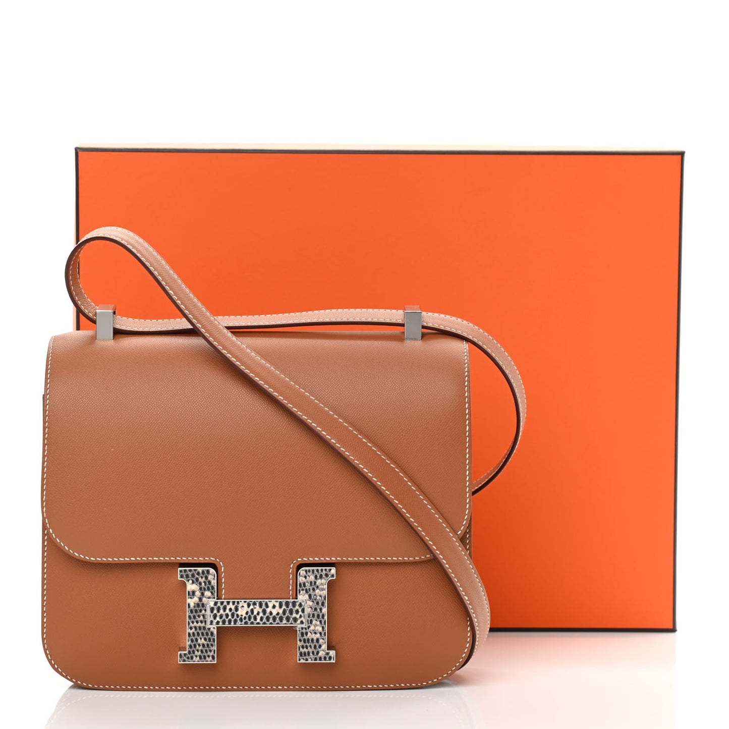Madame Calfskin Lizard Constance 24 Gold Ombre