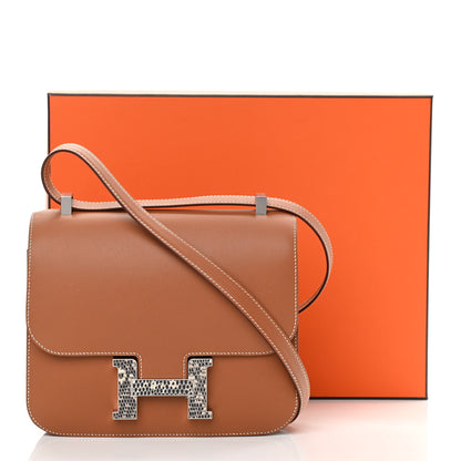 Hermes Madame Calfskin Lizard Constance 24 Gold Ombre 12 of 12