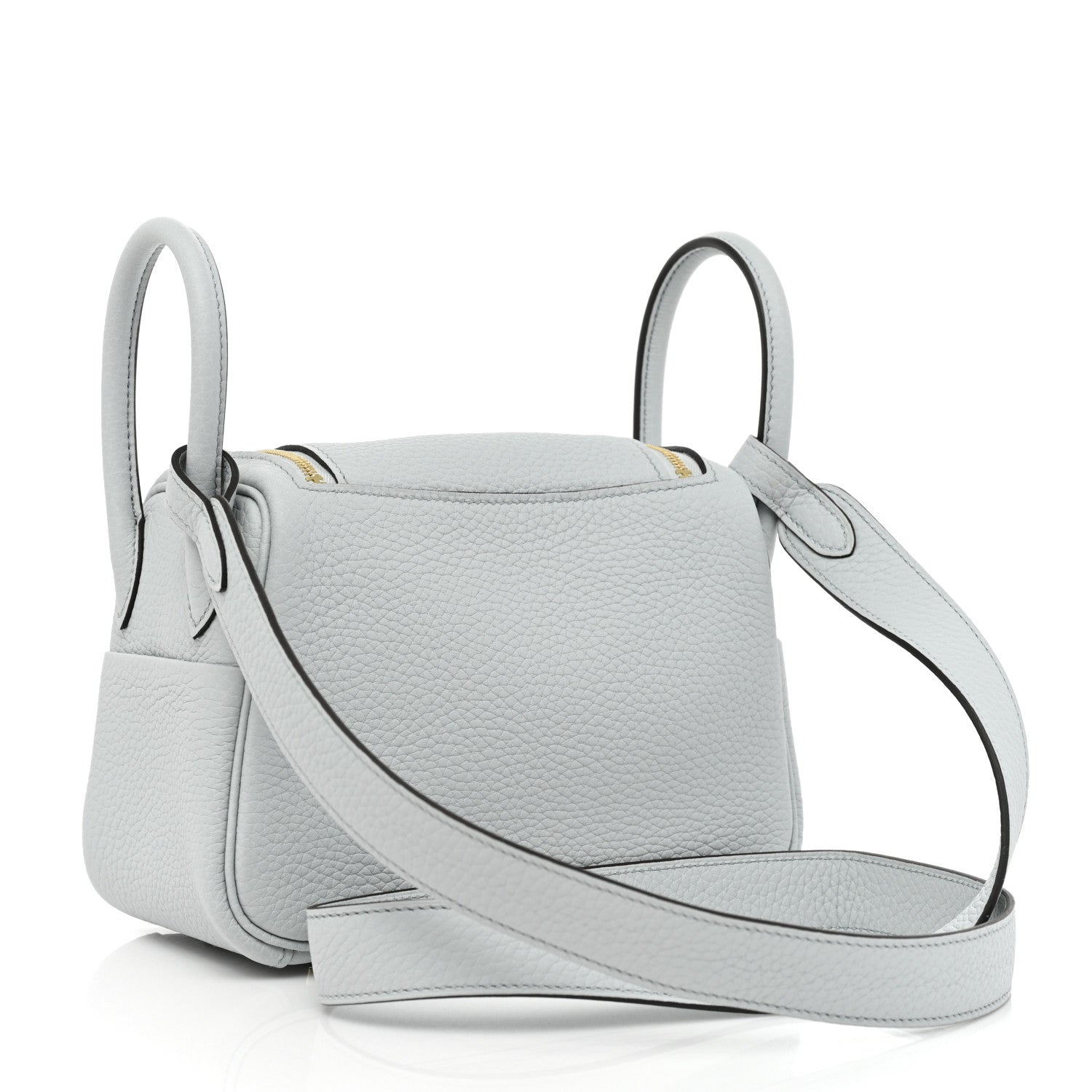 Hermes Taurillon Clemence Mini Lindy 20 Bleu Pale 3 of 8