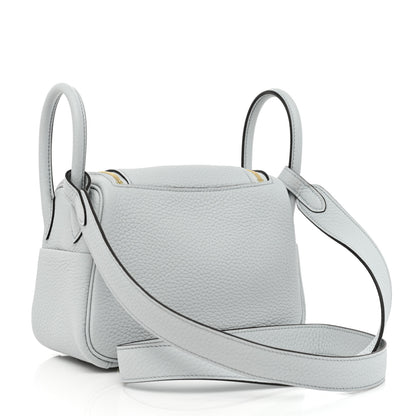 Hermes Taurillon Clemence Mini Lindy 20 Bleu Pale 3 of 8