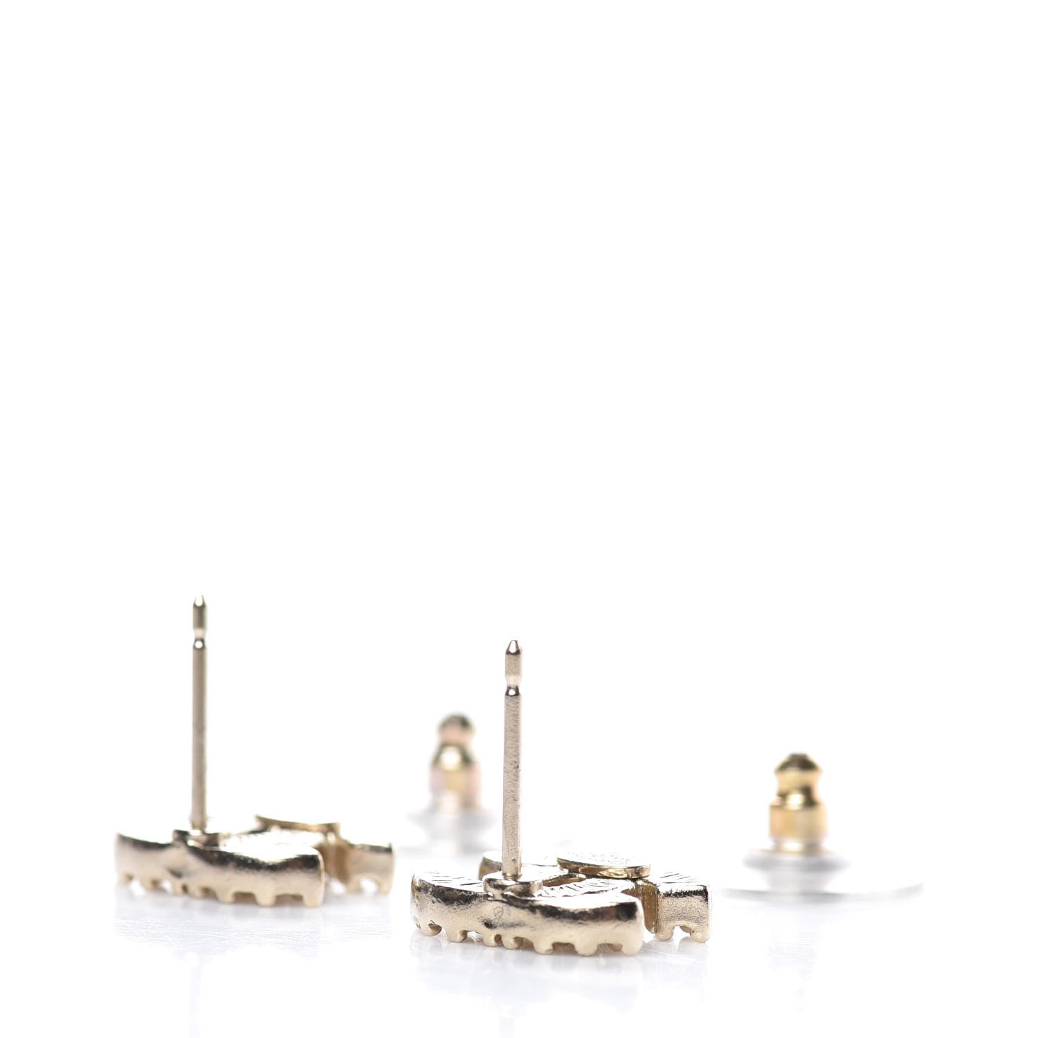 Chanel Crystal CC Earrings Gold 3 of 5