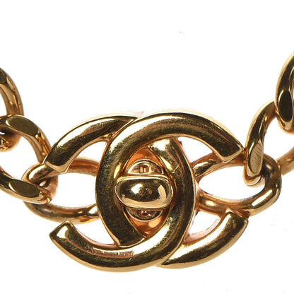 Chanel Chain Link CC Turn Lock Short Necklace Gold 5 of 6