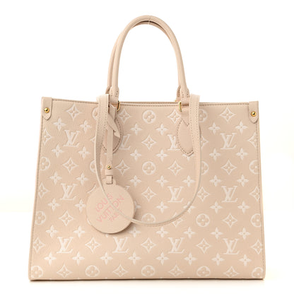 Louis Vuitton Empreinte Monogram Spring In The City Onthego MM Beige Pink Yellow 1 of 9