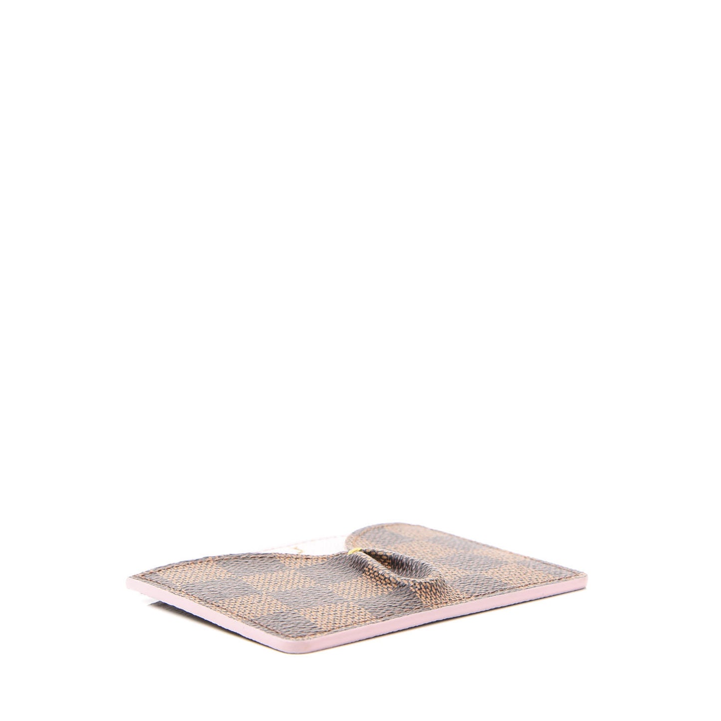 Damier Ebene Caissa Card Holder Rose Ballerine