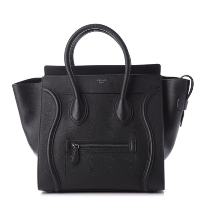 Celine Drummed Calfskin Mini Luggage Black 1 of 10