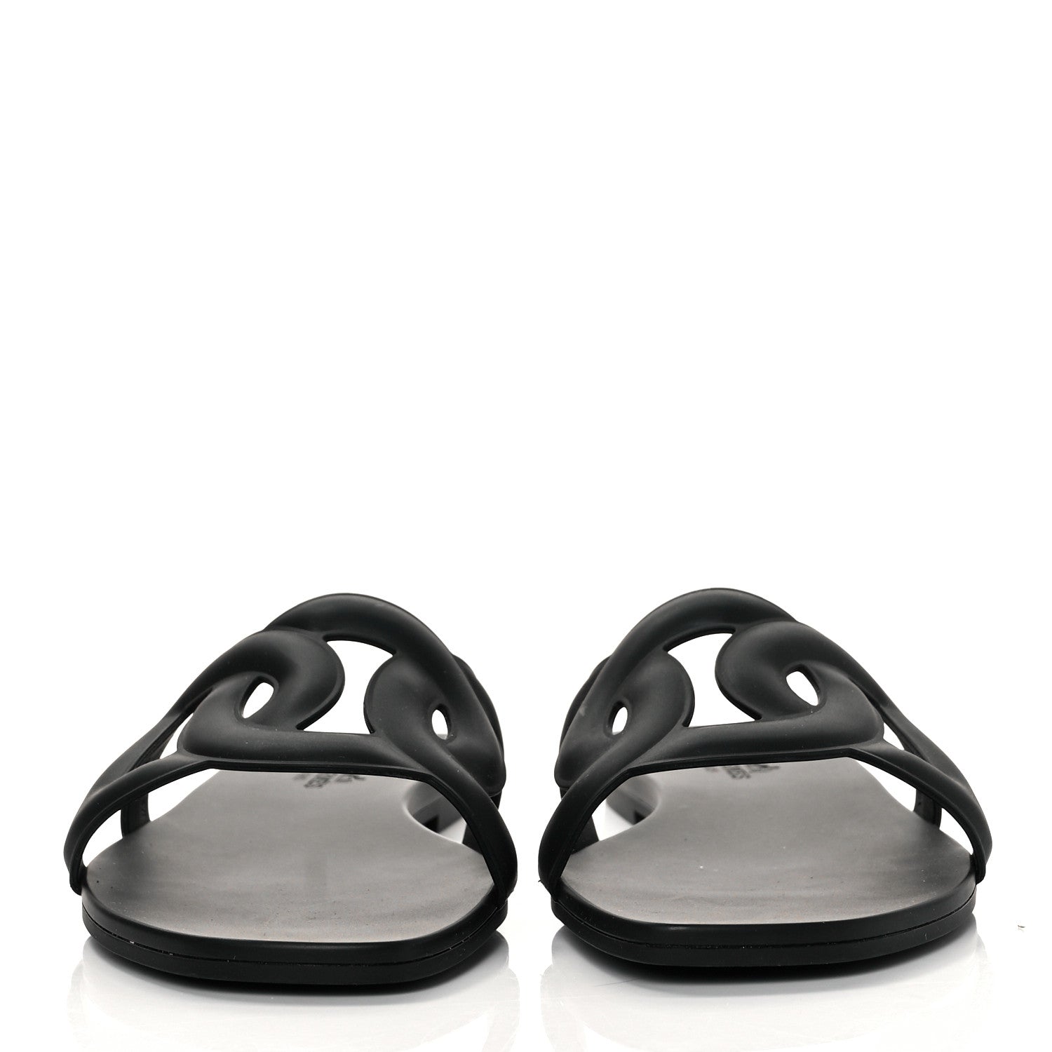 Hermes Rubber Aloha Sandals 38 Black 2 of 9