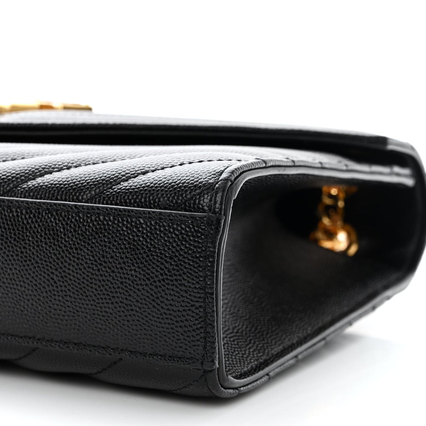 Grain De Poudre Matelasse Chevron Medium Monogram Satchel Black