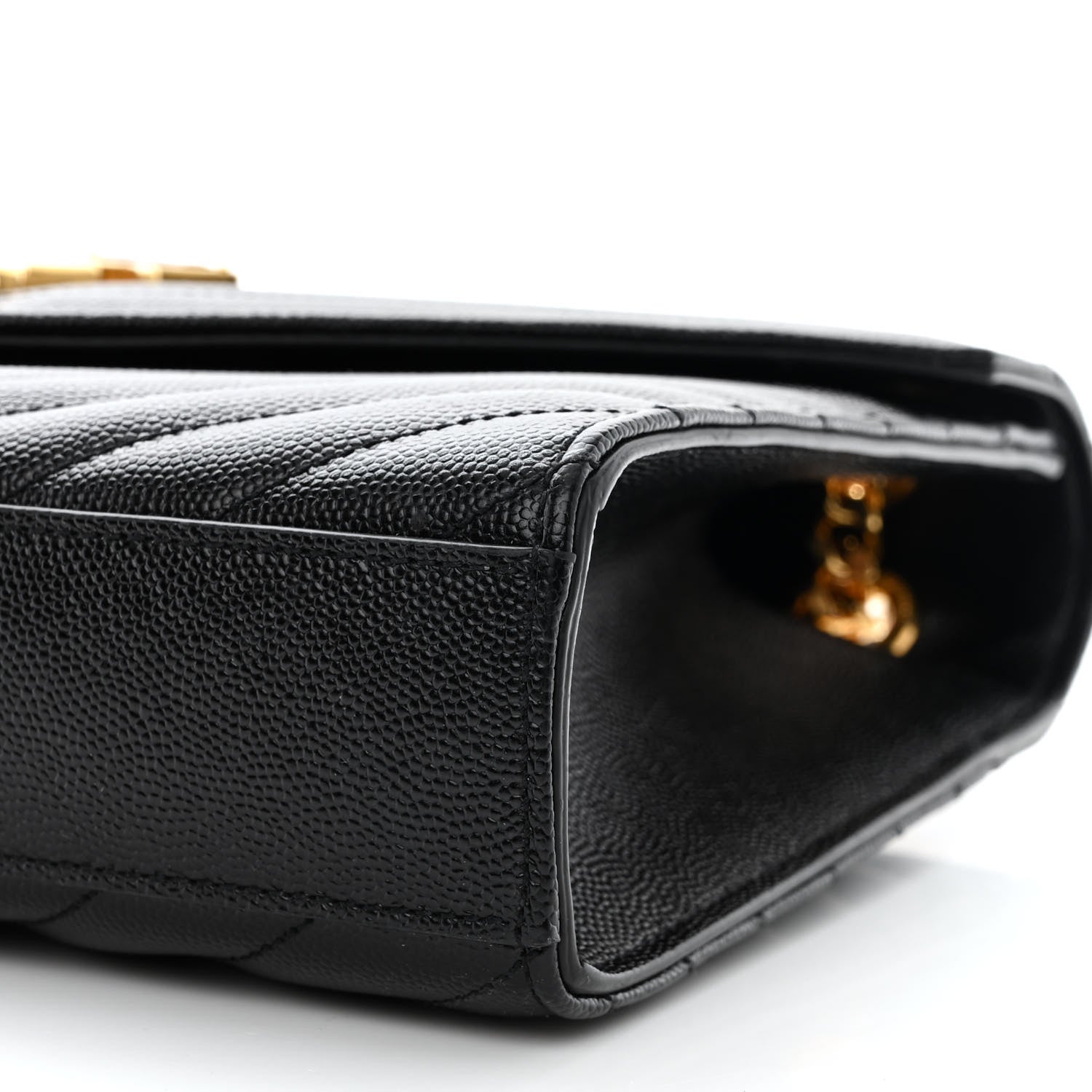 Saint Laurent Grain De Poudre Matelasse Chevron Medium Monogram Satchel Black 10 of 11