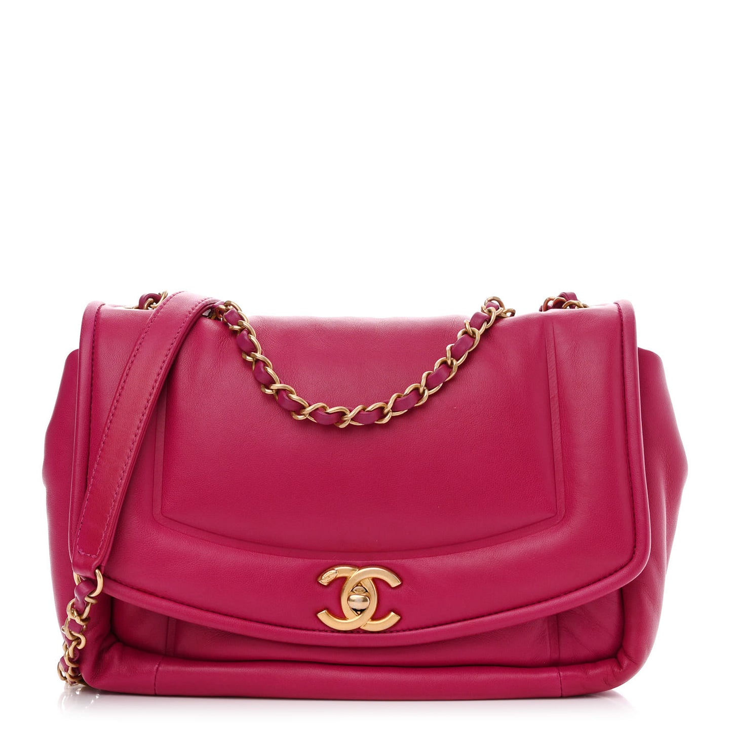 Lambskin Medium Simply Flap Pink
