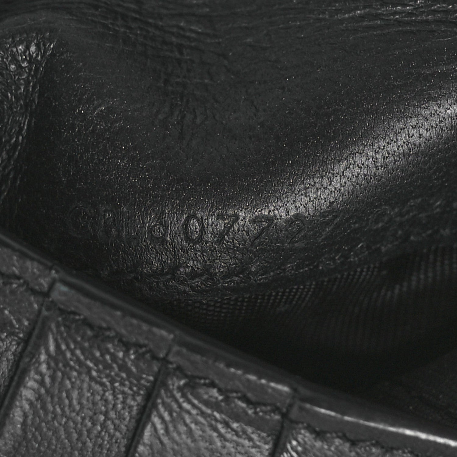 Saint Laurent Calfskin Crocodile Embossed Tiny Cassandre East West Wallet Black 8 of 9