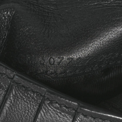 Saint Laurent Calfskin Crocodile Embossed Tiny Cassandre East West Wallet Black 8 of 9
