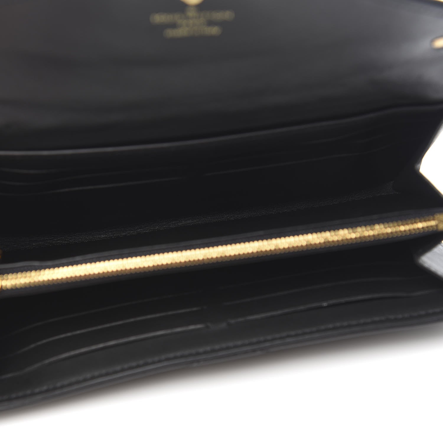 Louis Vuitton Calfskin Love Lock New Wave Long Wallet Black 5 of 7