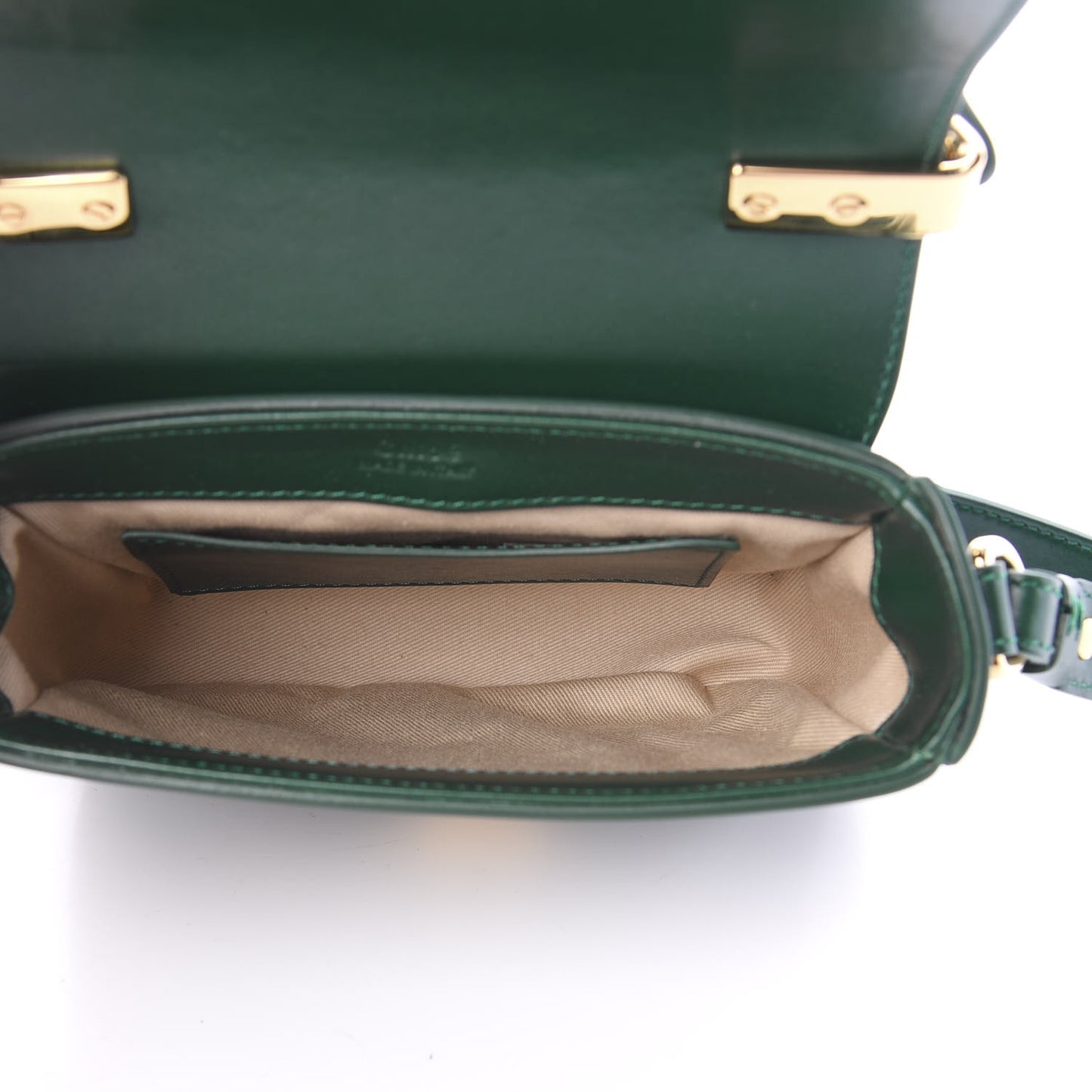 Shiny Calfskin Suede Mini C Double Carry Green