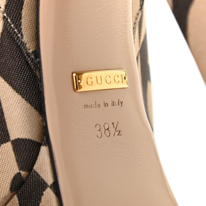 Gucci Fabric G Rhombus Print Platform Boots 38.5 Beige Cocoa 6 of 7