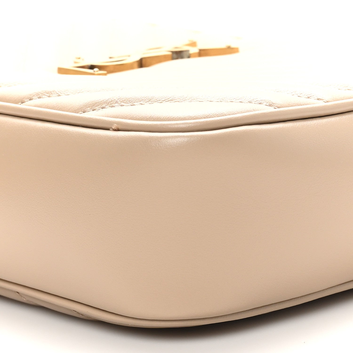 Saint Laurent Calfskin Matelasse Monogram Lou Camera Bag Dark Beige 10 of 11