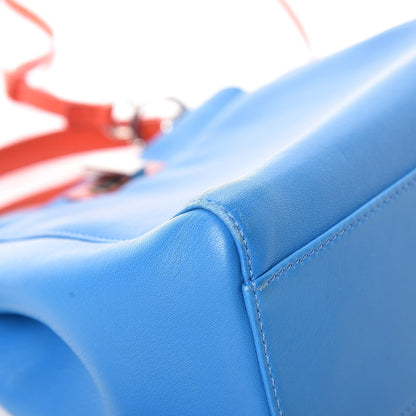Fendi Nappa Colorblock Mini Peekaboo Iconic Satchel Blue Royal Papavero Cuoio 15 of 19