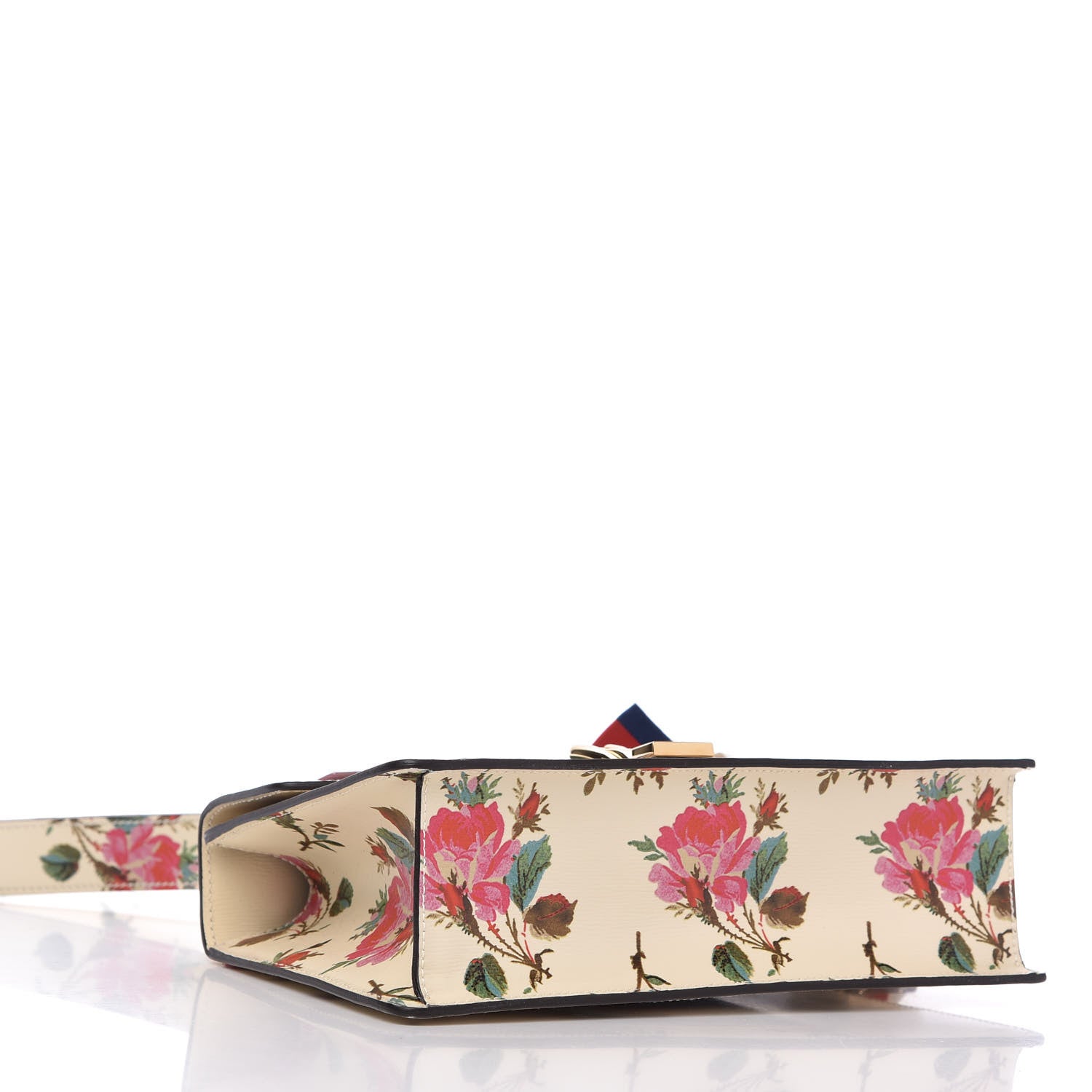 Gucci Calfskin Floral Small Sylvie Top Handle Bag Off White 4 of 10