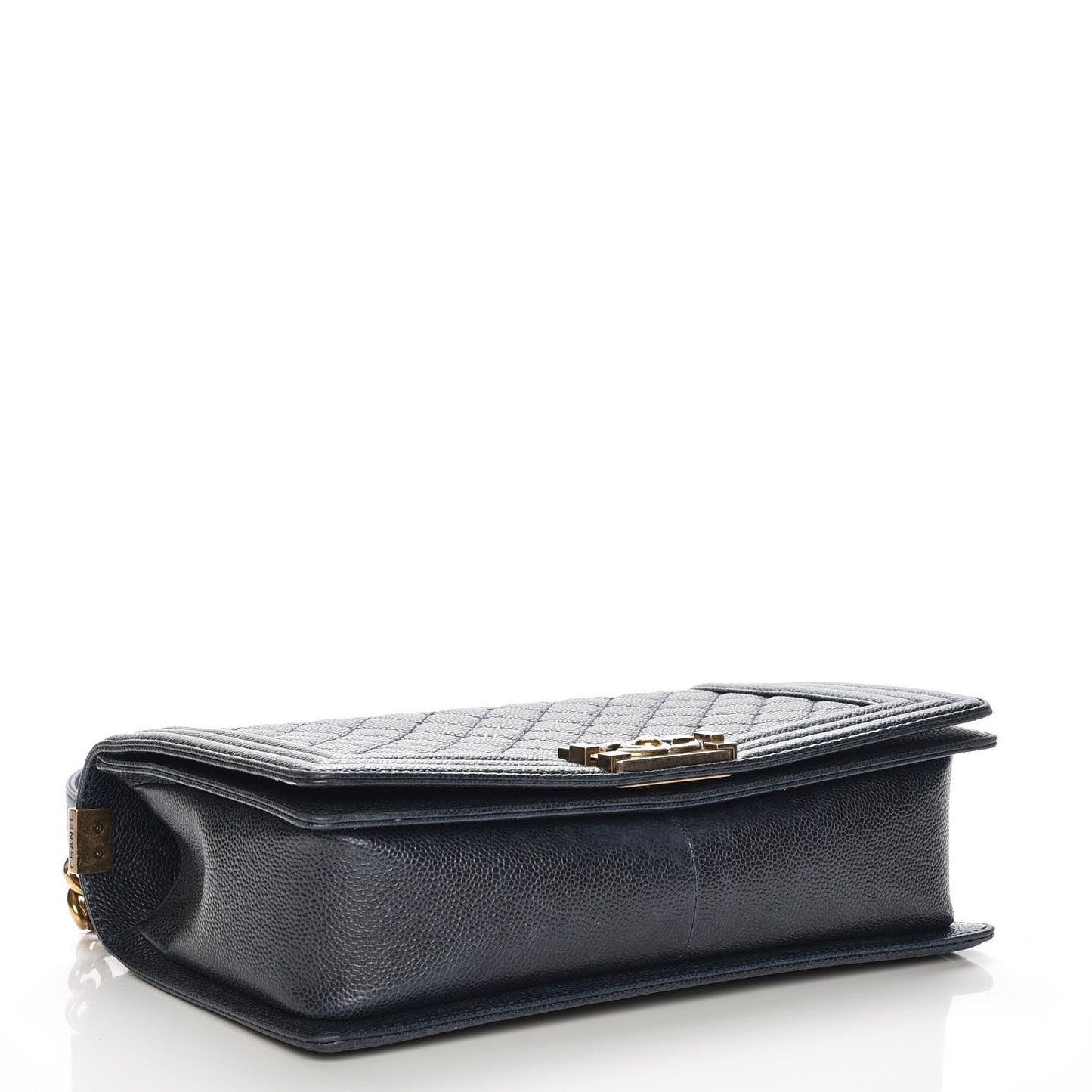 Caviar Quilted New Medium Boy Flap Dark Navy Blue