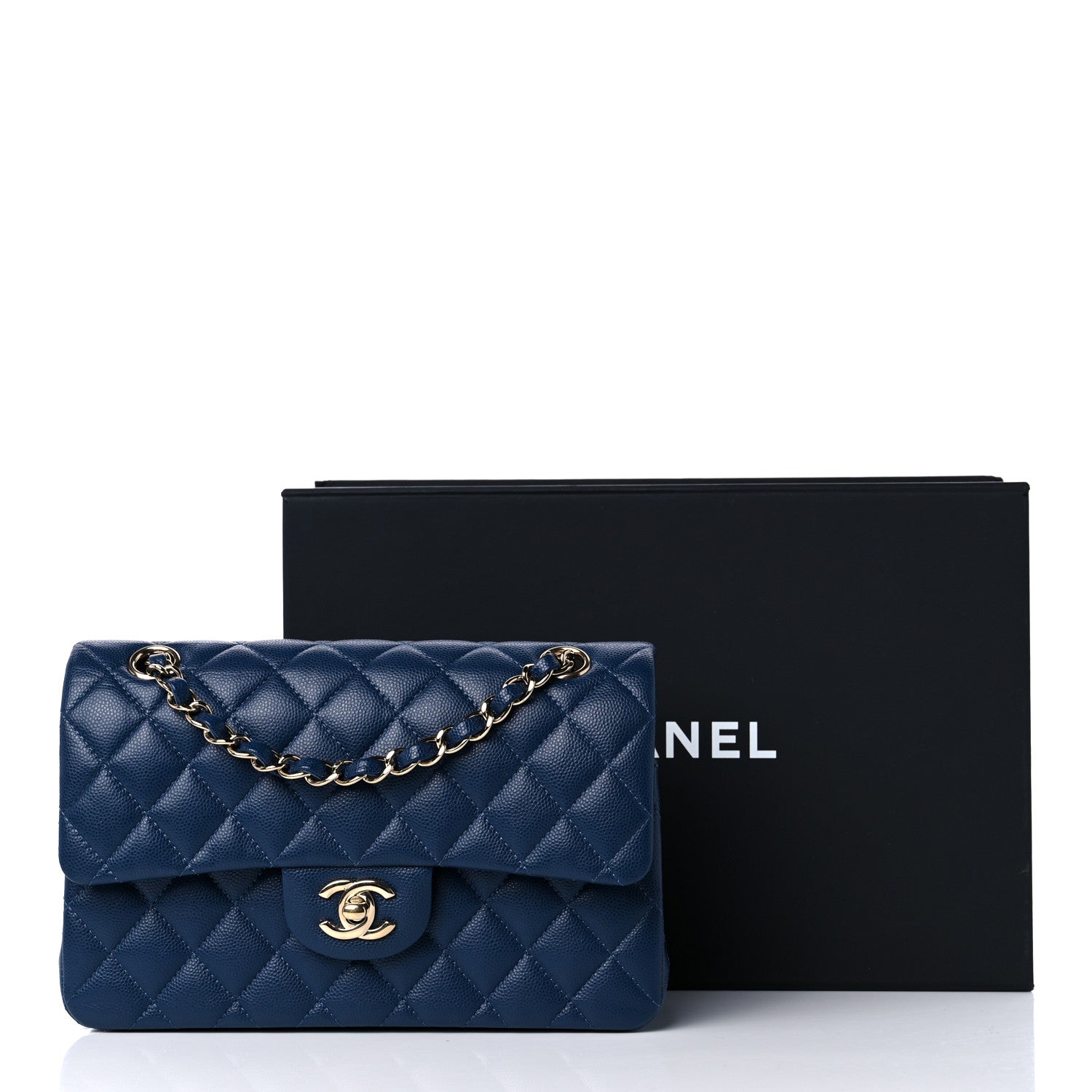 Chanel Caviar Quilted Small Double Flap Navy 12 of 12