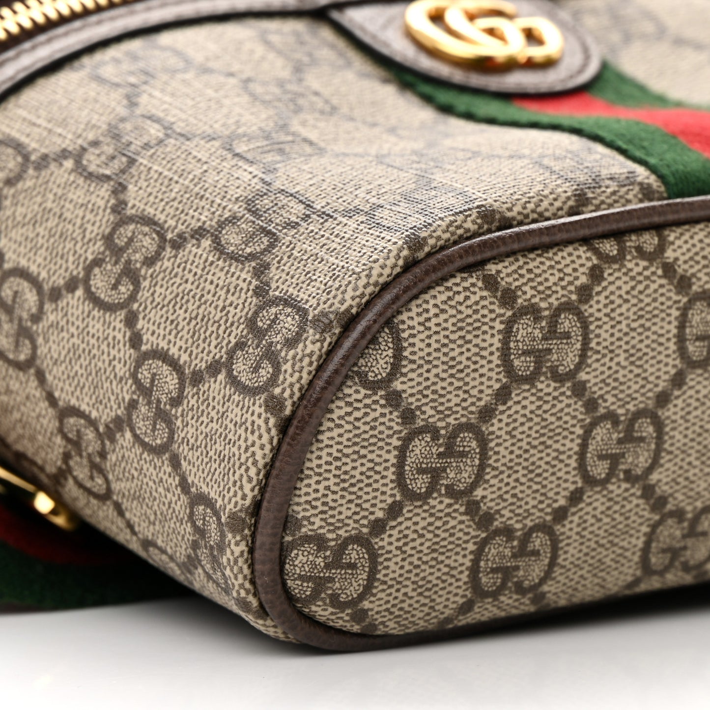 GG Supreme Monogram Web Ophidia Belt Bag 75 30 Dark Brown