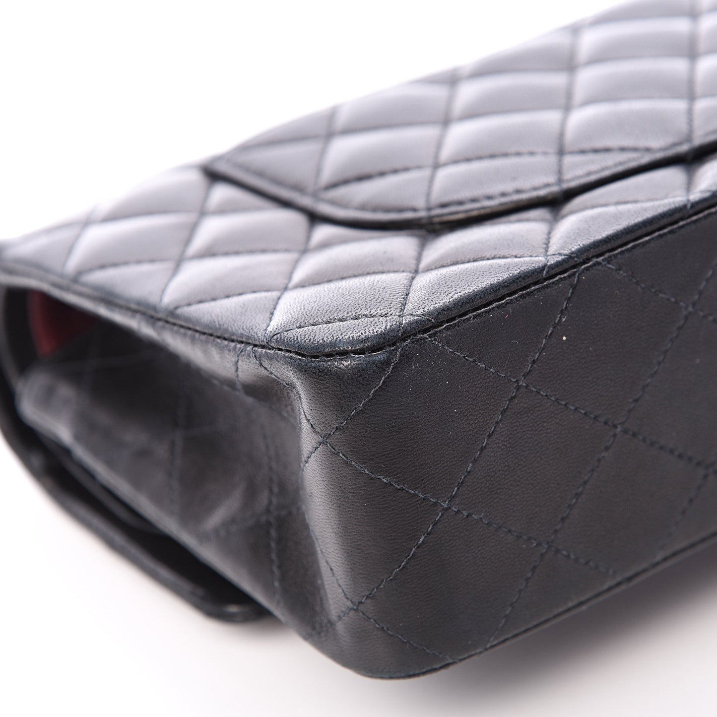 Lambskin Quilted Medium Double Flap Black