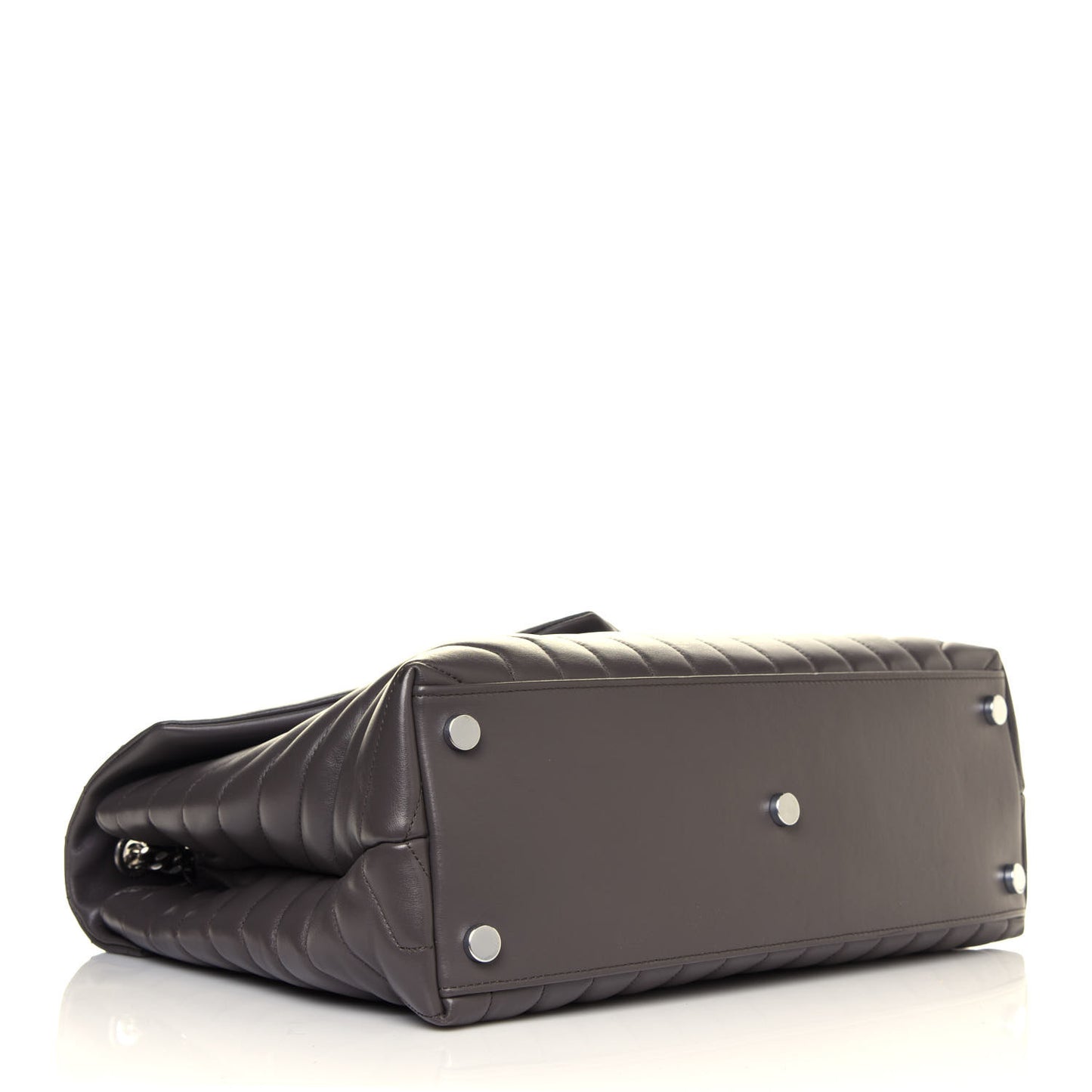 Calfskin Y Quilted Monogram Large Loulou Chain Satchel Asphalt