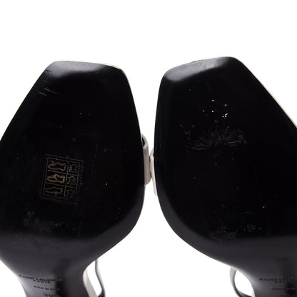 Saint Laurent Patent Calfskin Amber 85 Ankle Strap Sandals 39.5 Neutro 11 of 11