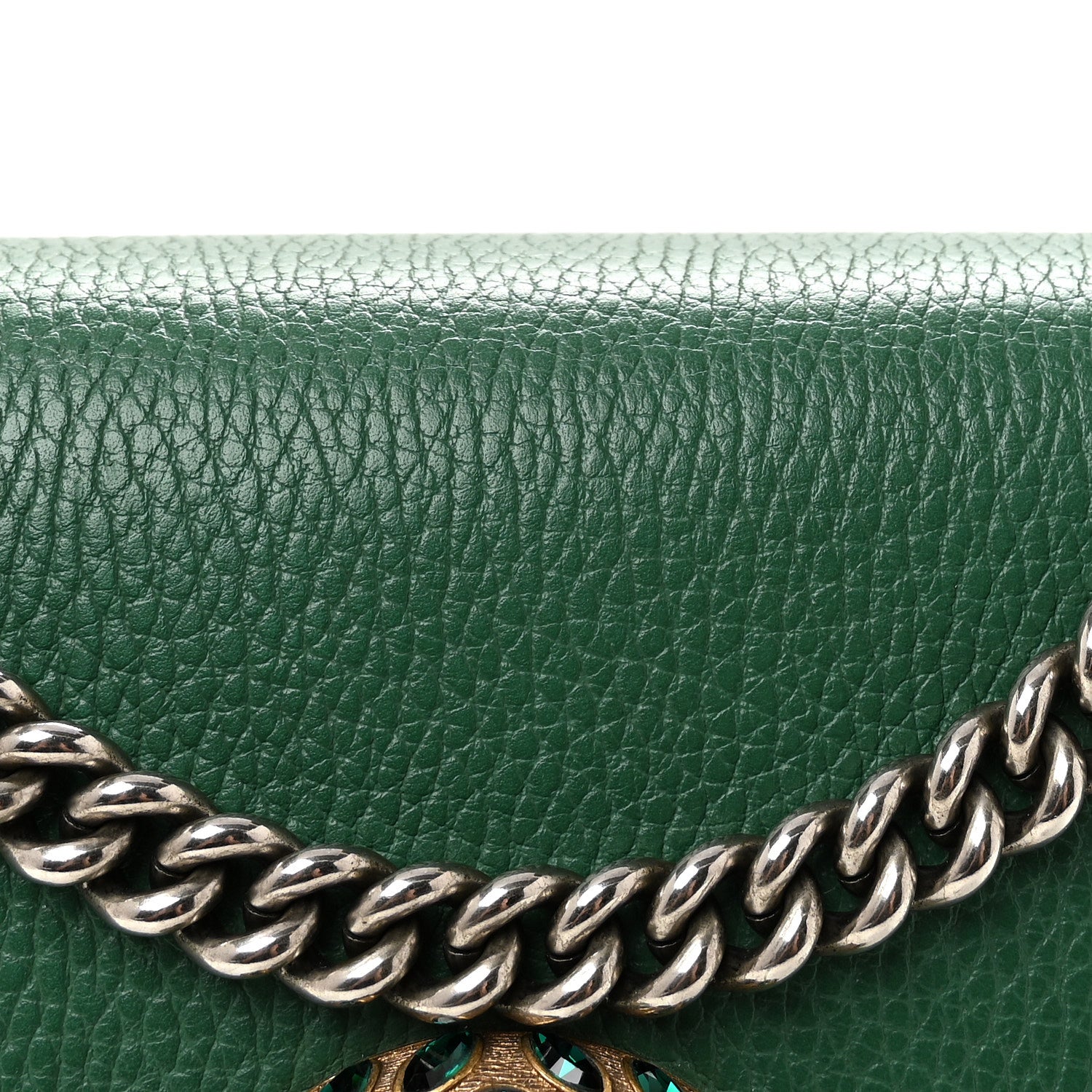 Gucci Pebbled Calfskin Small Dionysus Shoulder Bag Emerald 8 of 10