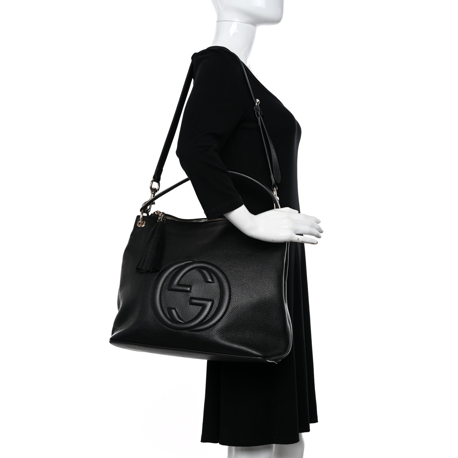 Gucci Pebbled Calfskin Large Soho Hobo Black 2 of 10