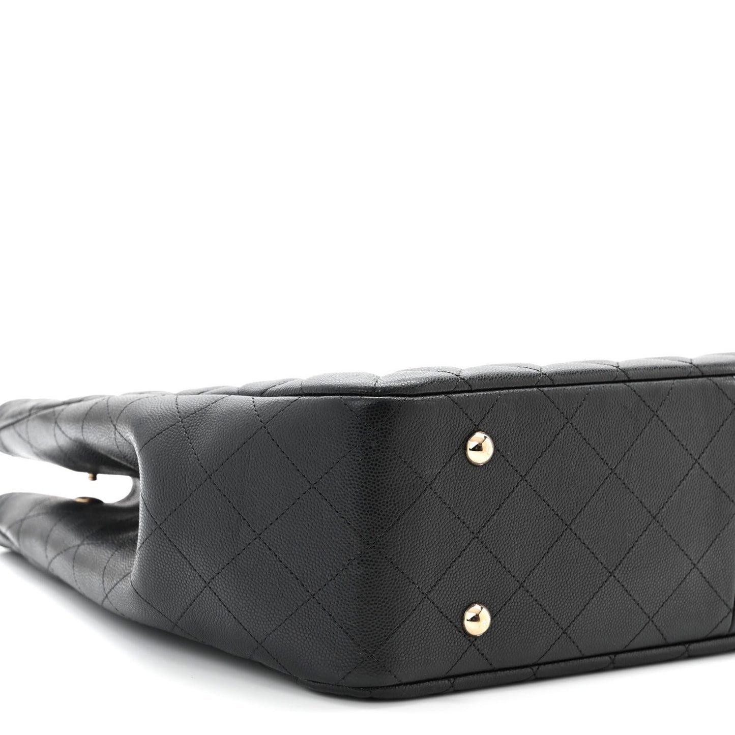 Caviar Quilted Large Shopping Tote Black
