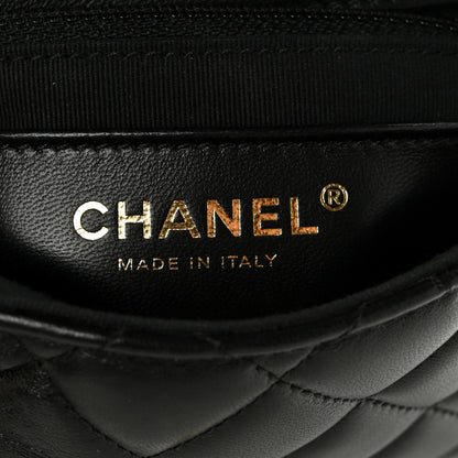 Chanel Lambskin Resin Quilted Mini Heart Square Flap Black 6 of 10