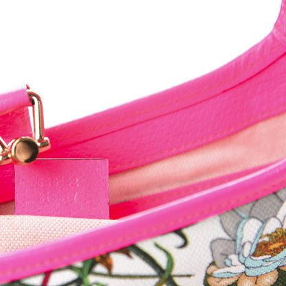 Gucci Canvas Flora Medium Jackie Hobo Fuchsia 9 of 10