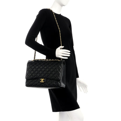 Chanel Caviar Quilted Maxi Double Flap Black 2 of 8