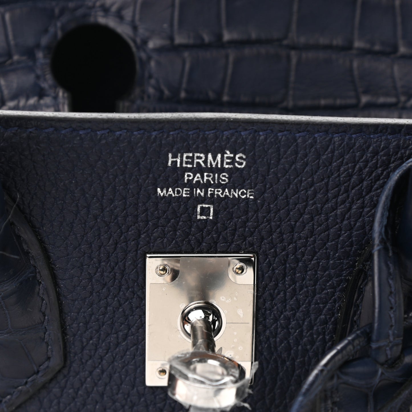 Togo Matte Alligator Birkin Touch 25 Bleu Nuit Bleu Indigo