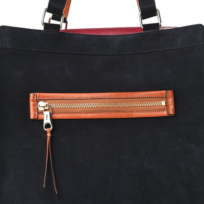 Chloe Suede Calfskin Lina Tote Ink Blue 10 of 10