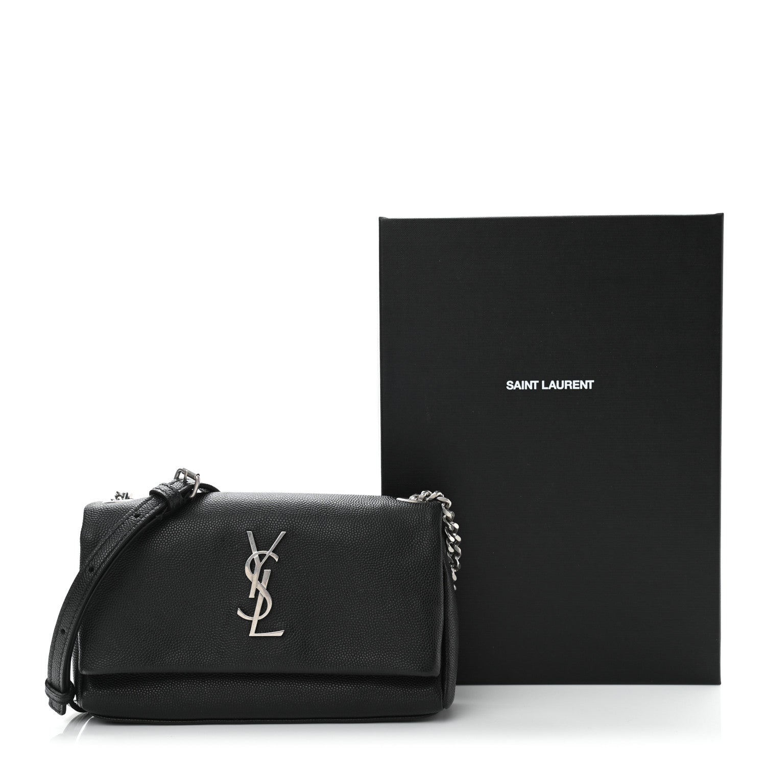 Saint Laurent Grain De Poudre Monogram Toy West Hollywood Fold-Over Bag Black 13 of 13