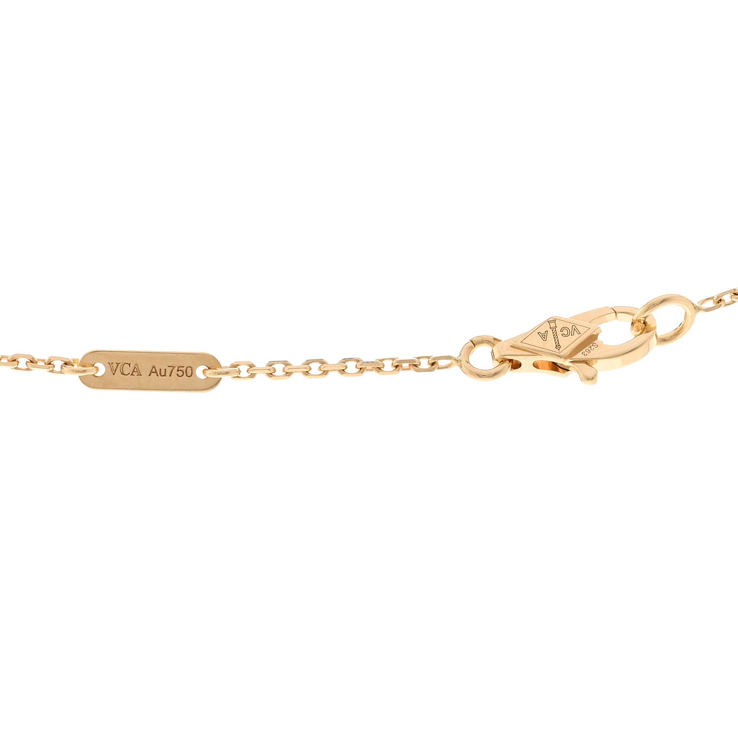 Van Cleef & Arpels 18K Yellow Gold Mother of Pearl Sweet Alhambra Pendant Necklace 4 of 5