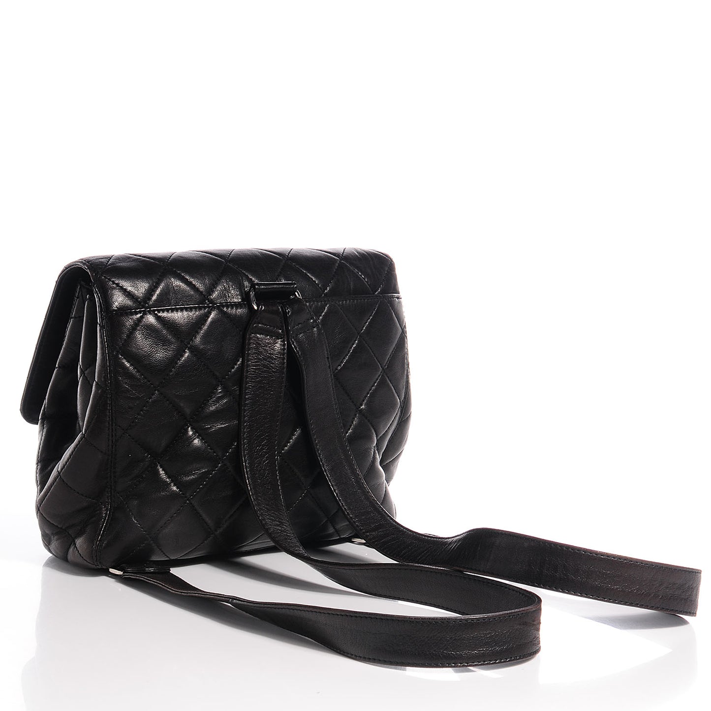 Lambskin Quilted Backpack Black