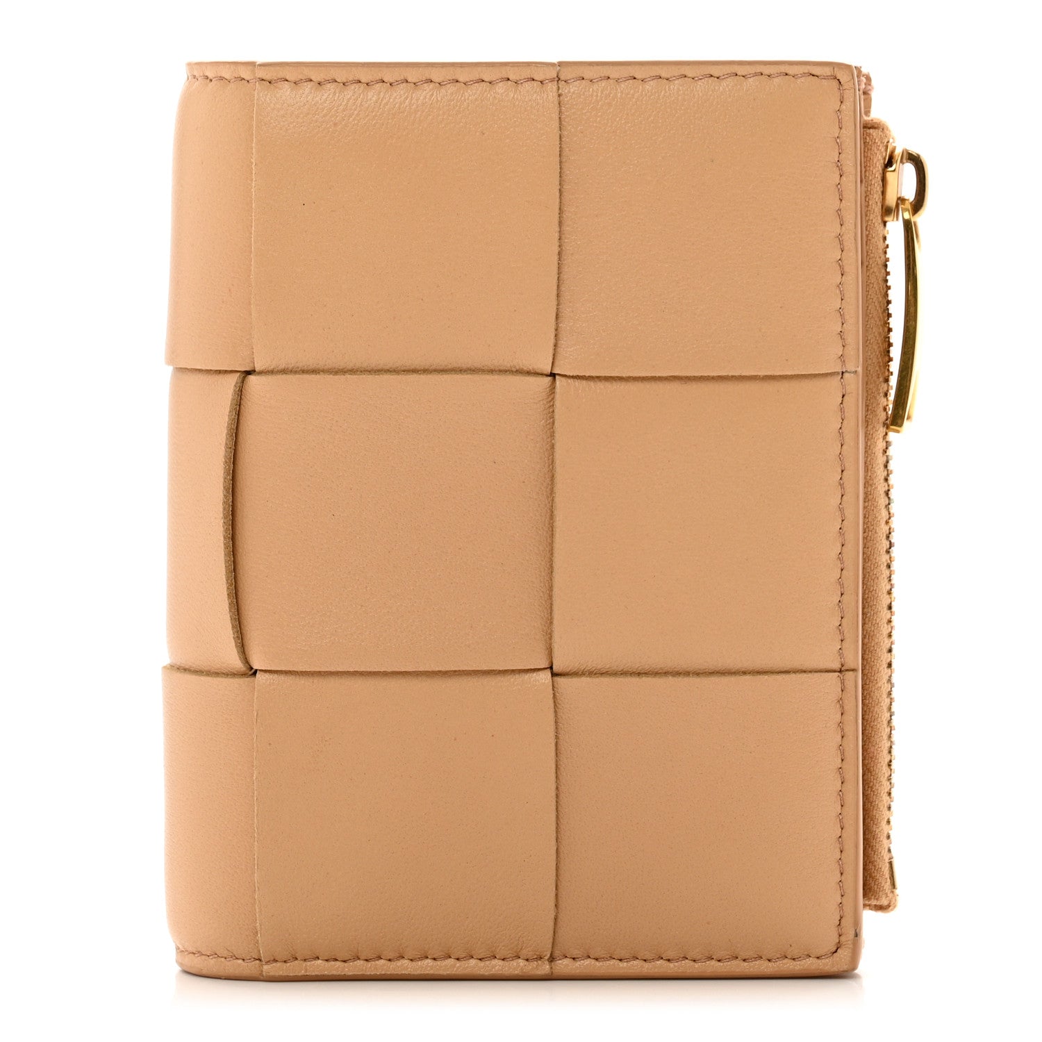 Bottega Veneta Nappa Intrecciato Bifold Zip Wallet Almond 1 of 6